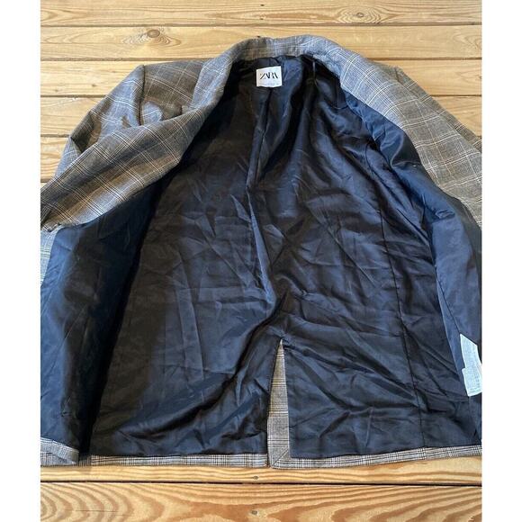 Zara Button Up Suit Jacket Size XL Men’s Brown - Picture 4 of 9